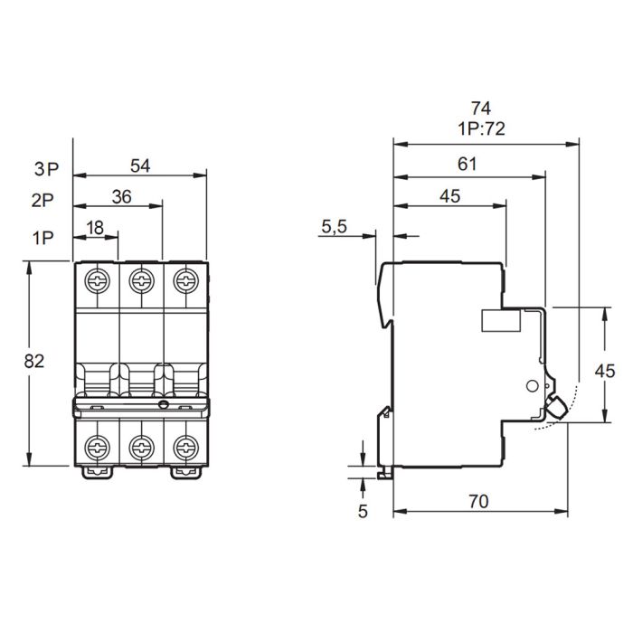 Автоматичний вимикач Lightwell MCB 3P 32A (DZ-47-63 C32)