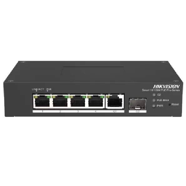 Hikvision DS-3T1306P-SI/HS PoE Комутатор 4 порти керований