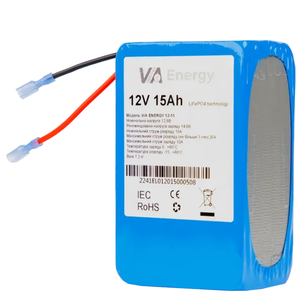 VIA Energy Акумуляторна батарея літієва 12В, 15А•г