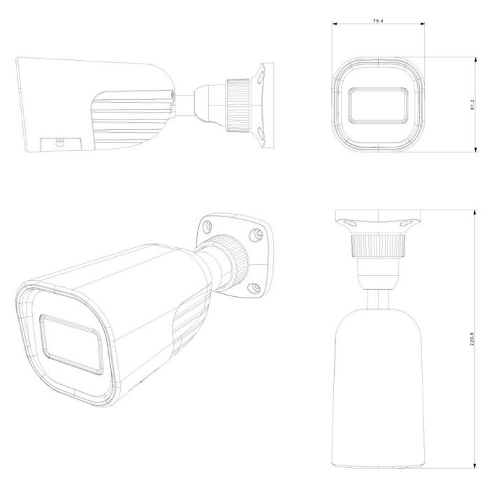 IP-відеокамера 4 Мп Provision-ISR I4-340IPEN-36-V5 (3.6 мм) з вбудованим мікрофоном та відеоаналітикою для системи відеонагляду