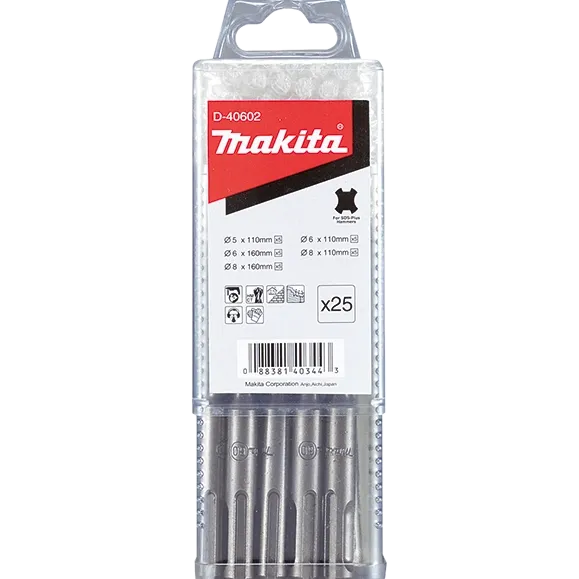 Makita (D-40602) Набір бурів SDS-Plus 25 шт