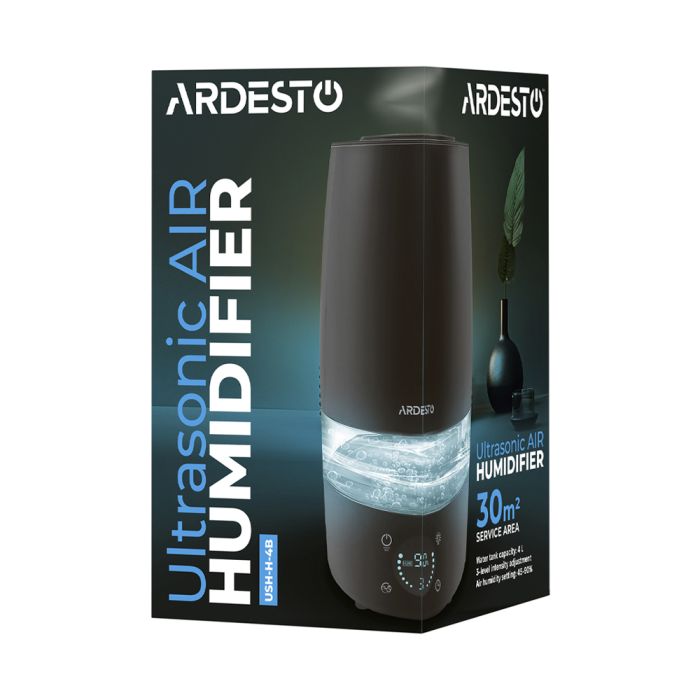 Зволожувач повітря ARDESTO USH-H-4B до 30м² ультразвуковий з пультом дистанційного керування, чорний