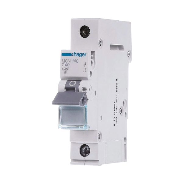 Автоматичний вимикач Hager MCN140A 1P 6 кА C-40A 1M