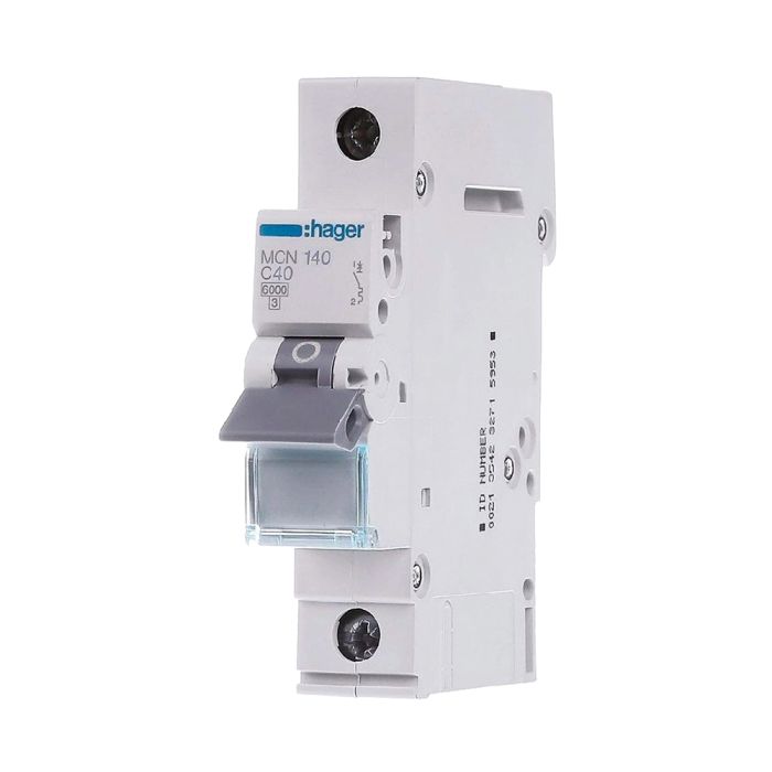 Автоматичний вимикач Hager MCN140A 1P 6 кА C-40A 1M