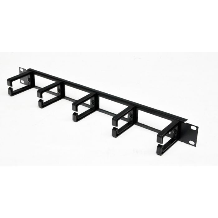 Кабельний організатор CMS 1U з 5 пластиковими кільцями, чорний