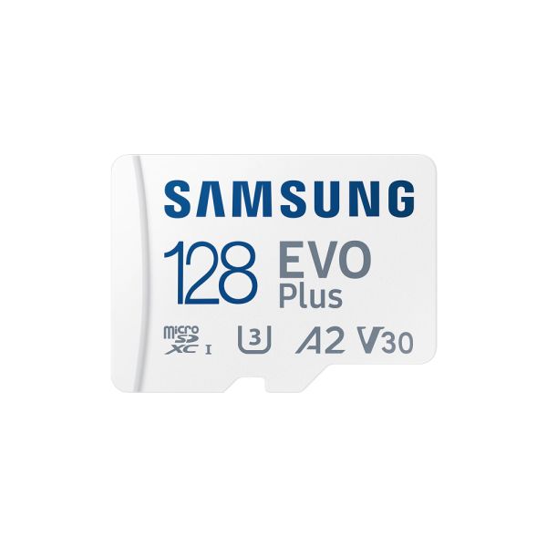 Карта пам'яті Samsung Evo Plus microSDXC 128GB UHS-I U3 V30 A2 + SD адаптер (MB-MC128SA/EU)