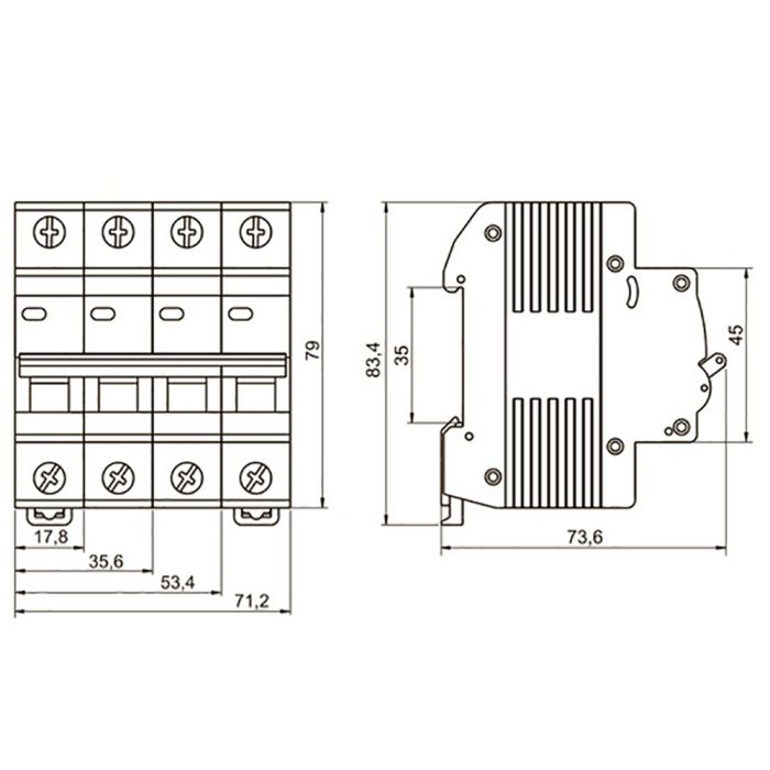 Автоматичний перемикач Lightwell JXQ5-125/2P для DIN-рейки