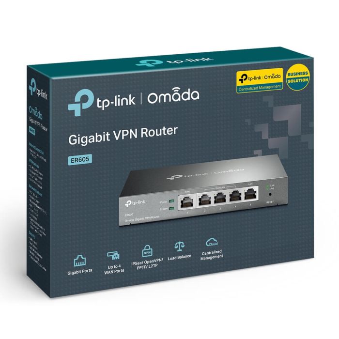 Мультисервісний маршрутизатор TP-LINK ER605 1xGE LAN 1xGE WAN 3xGE LAN VPN Omada