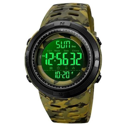 Годинники наручні 2070CMGNBK SKMEI, ARMY GREEN CAMOUFLAGE-BLACK