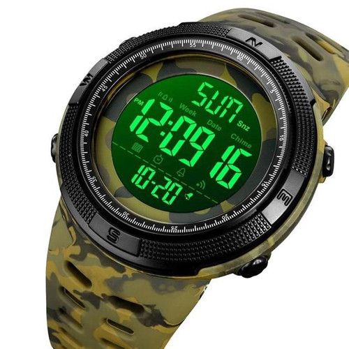 Годинники наручні 2070CMGNBK SKMEI, ARMY GREEN CAMOUFLAGE-BLACK
