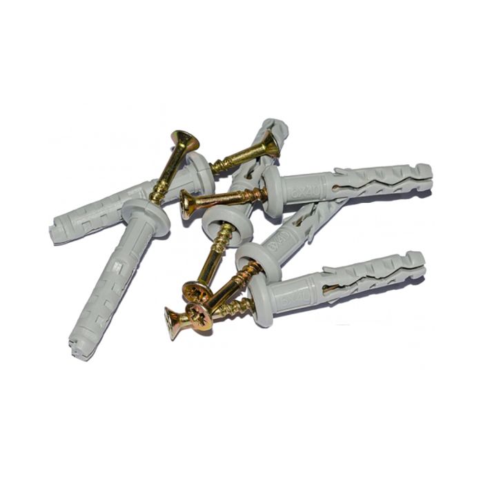 Монтажний комплект: Стяжка Relfix 4 x 200 мм (100 шт/уп) біла + Майданчик для стяжки під дюбель 9 x 15 мм біла (100шт) + Дюбеля швидкого монтажу 6 x 40 мм гриб (100 шт/уп)