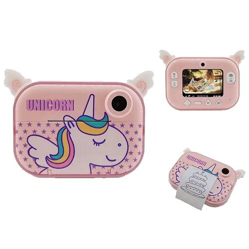 Дитячий фотоапарат миттєвого друку YT008, PINK UNICORN з підтримкою microSD card, 3Y+, WiFi