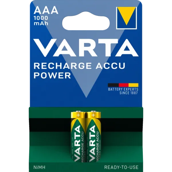 VARTA RECHARGEABLE ACCU 1000mAh BLI 2 NI-MH (READY 2 USE) Аккумулятор AAA