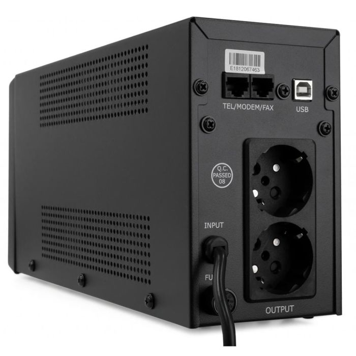 Джерело безперебійного живлення Vinga VPC-600MU 600ВА / 360 Вт з LCD-дисплеєм з USB у металевому корпусі