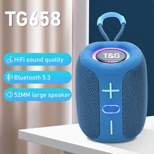 Bluetooth-колонка TG658 з RGB ПІДСВІЧУВАННЯМ,  speakerphone, радіо, blue