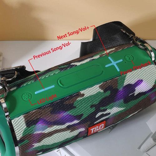 Bluetooth-колонка TG642 з RGB ПІДСВІЧУВАННЯМ,  speakerphone, радіо, camouflage