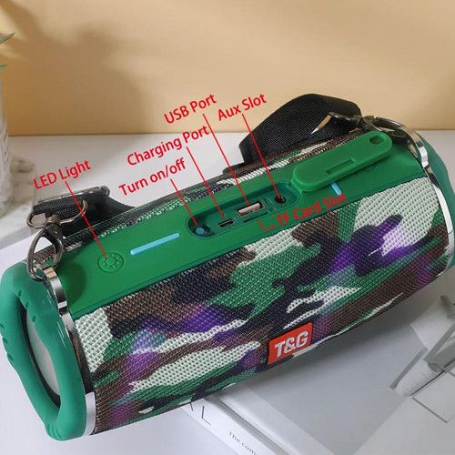 Bluetooth-колонка TG642 з RGB ПІДСВІЧУВАННЯМ,  speakerphone, радіо, camouflage