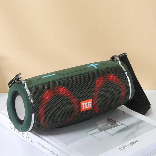 Bluetooth-колонка TG642 з RGB ПІДСВІЧУВАННЯМ,  speakerphone, радіо, green
