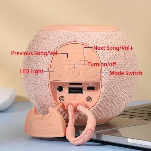 Bluetooth-колонка TG337 з RGB ПІДСВІЧУВАННЯМ,  speakerphone, радіо, pink