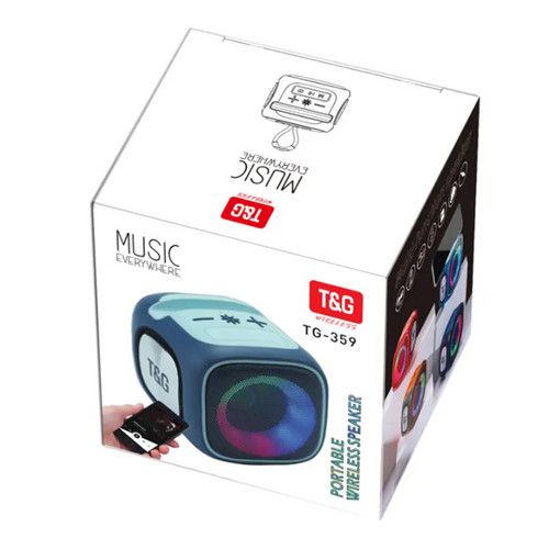 Bluetooth-колонка TG359 з RGB ПІДСВІЧУВАННЯМ,  speakerphone, радіо, blue