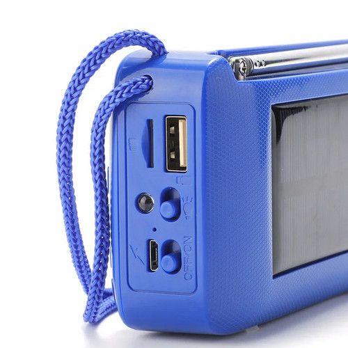 Bluetooth-колонка TG368, speakerphone, радіо, сонячна батарея, blue