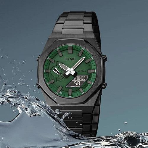 Годинники наручні 1816BKGNBK SKMEI, BLACK/GREEN-BLACK