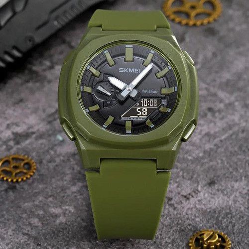 Годинники наручні 2091AGBK SKMEI, ARMY GREEN-BLACK