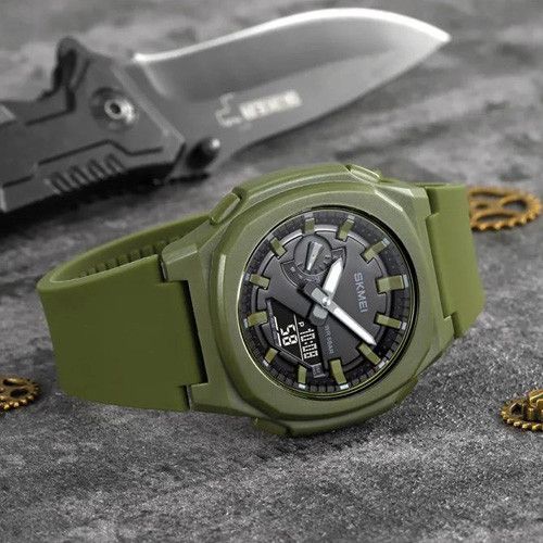 Годинники наручні 2091AGBK SKMEI, ARMY GREEN-BLACK