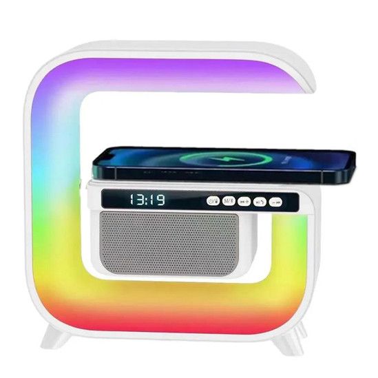 Light Sound Machine XM-G3, RGB нічник, годинник, бездротова зарядка, Bluetooth колонка