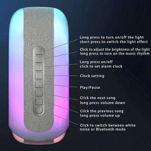 Light Sound Machine N70, RGB нічник, годинник, Bluetooth колонка