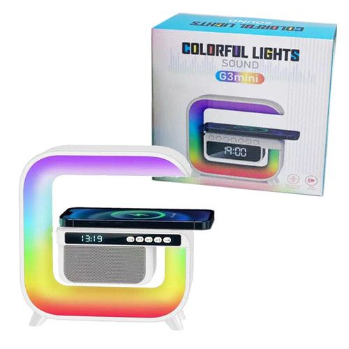 Light Sound Machine XM-G3, RGB нічник, годинник, бездротова зарядка, Bluetooth колонка