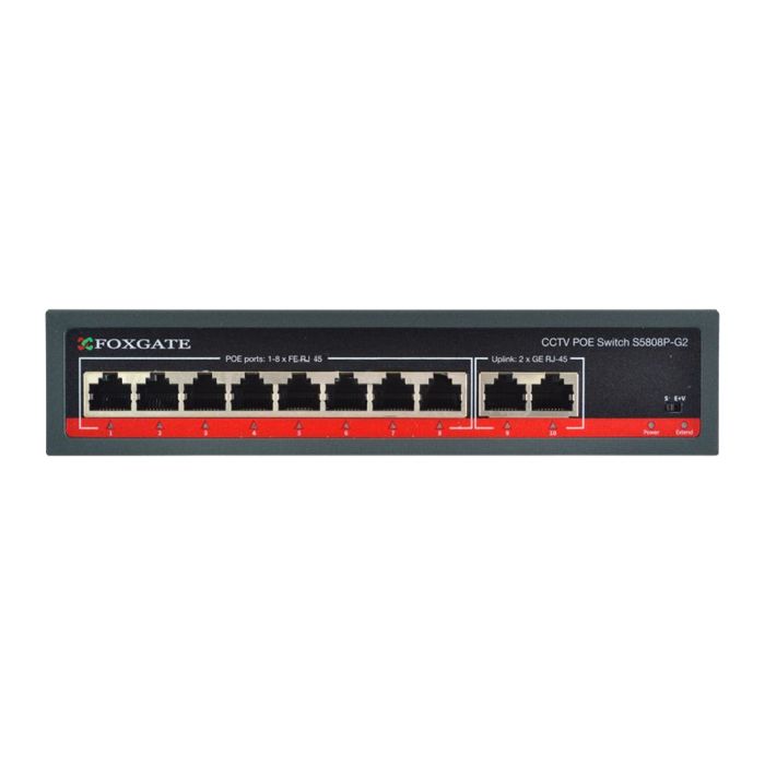 PoE-комутатор FoxGate S5808P-G2 CCTV гігабітний 8-портовий некерований