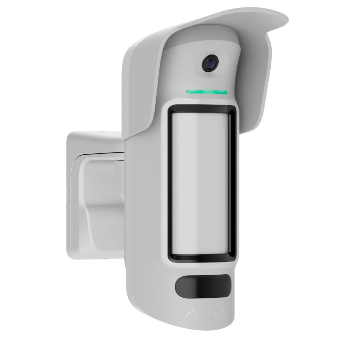 Бездротовий датчик руху «штора» з технологією подвійного виявлення і розширеними можливостями фотоверифікації тривог Ajax CurtainCam Outdoor HighMount (PhOD) Jeweller White (142717.359.WH1)