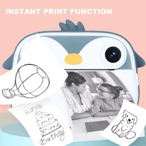Дитячий фотоапарат з термодруком M05 GREY PENGUIN