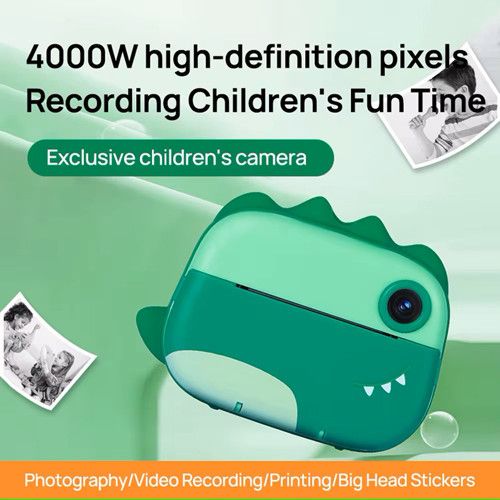 Дитячий фотоапарат з термодруком M05 GREEN DINOSAUR