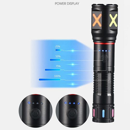Ліхтар PLD-CA166-3 1 РЕЖИМ WHITE LASER LED PM10-TG, 1х18650, індикація заряду, ЗУ Type-C, zoom, Box