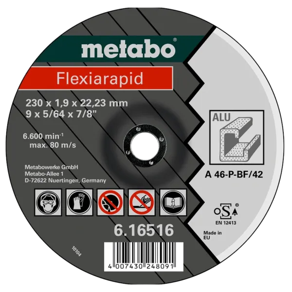 Metabo Flexiarapid (616513000) Відрізний круг по алюмінію 125 x 1,0 x 22,23 мм, TF 41