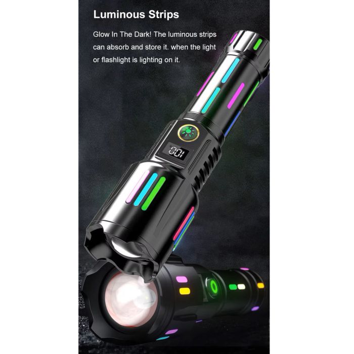 Ліхтар NIGHT VISION FLUORESCENCE W515-PM10-TG, Power Bank,, індикація заряду, 1x26650, ЗП Type-C, zoom, Box