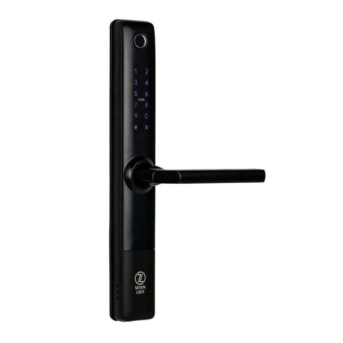 Розумний дверний біометричний замок SEVEN LOCK SL-7762BF black (врізна частина 3585)