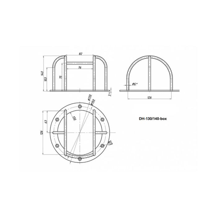 Захисний антивандальний кожух DH-130/140w-box для купольних камер