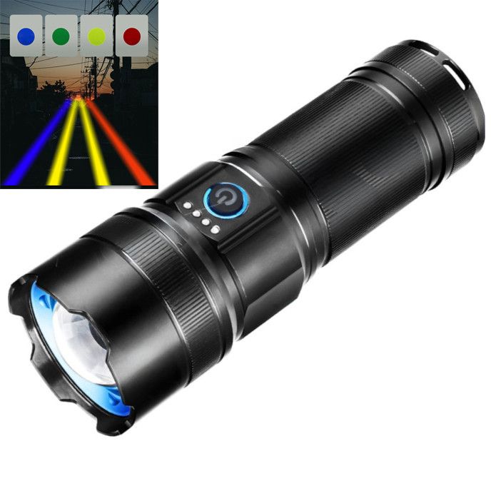 Ліхтар AK180 WHITE LASER LED PM30-TG, 1х38650, Power Bank, ЗП Type-C, zoom, 5 фільтрів