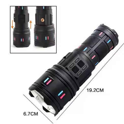 Ліхтар NIGHT VISION FLUORESCENCE AK177-1 WHITE LASER LED PM60-TG, 4х18650, Power Bank, індикація заряду, ЗП Type-C, zoom, 5