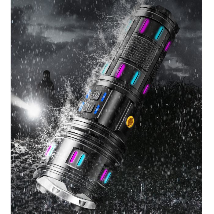 Ліхтар NIGHT VISION FLUORESCENCE AK177-1 WHITE LASER LED PM60-TG, 4х18650, Power Bank, індикація заряду, ЗП Type-C, zoom, 5