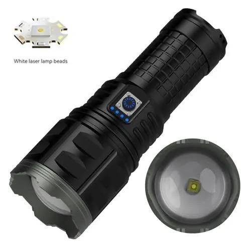 Ліхтар AK138 WHITE LASER LED PM60-TG, 4х18650, power bank, індикація заряду, ЗП Type-C, zoom, Box