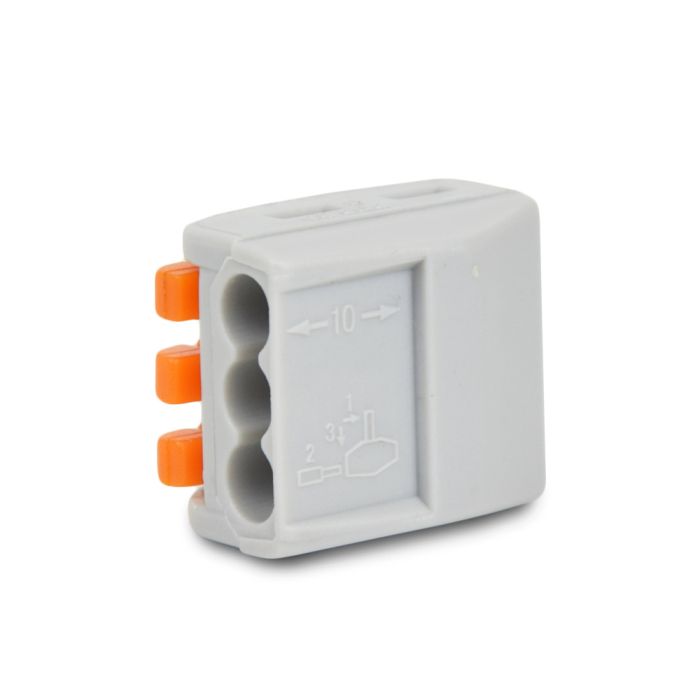 Клема швидкого монтажу з важелями на 3 дроти 222-413