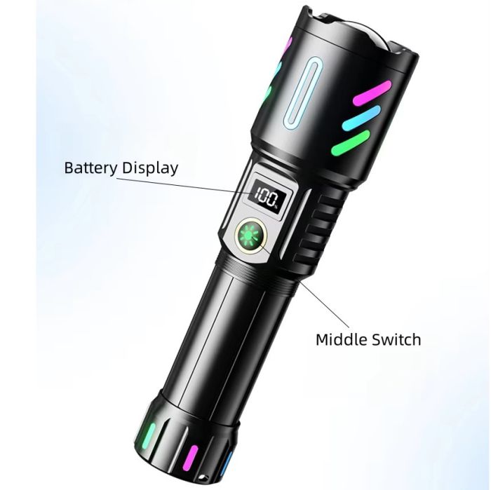 Ліхтар NIGHT VISION FLUORESCENCE W514/1143-WHITE LASER LED PM10-TG, 1x26650, Power Bank, ЗП Type-C, zoom