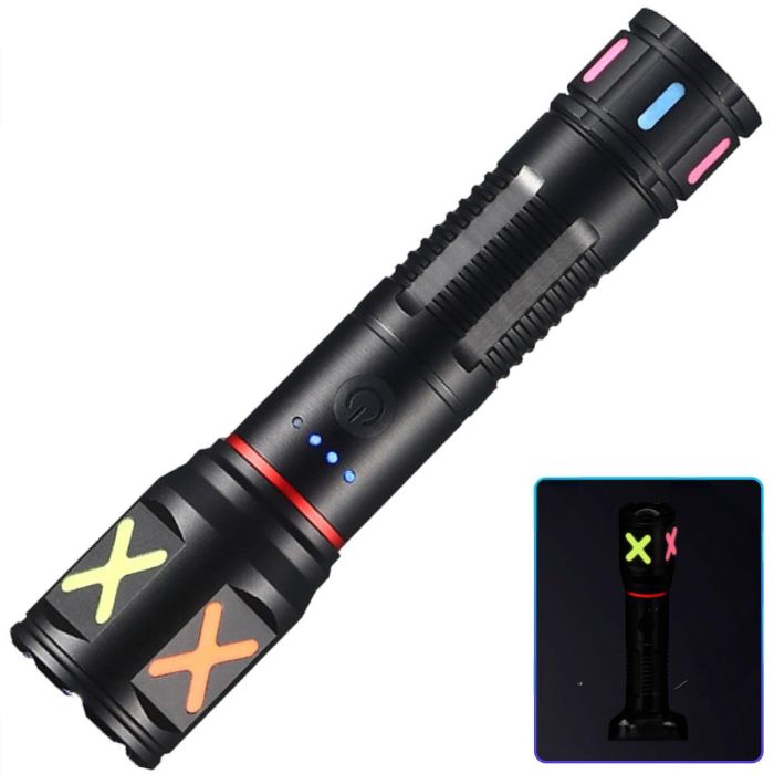 Ліхтар PLD-CA166-3 1 РЕЖИМ WHITE LASER LED PM10-TG, 1х18650, індикація заряду, ЗУ Type-C, zoom, Box