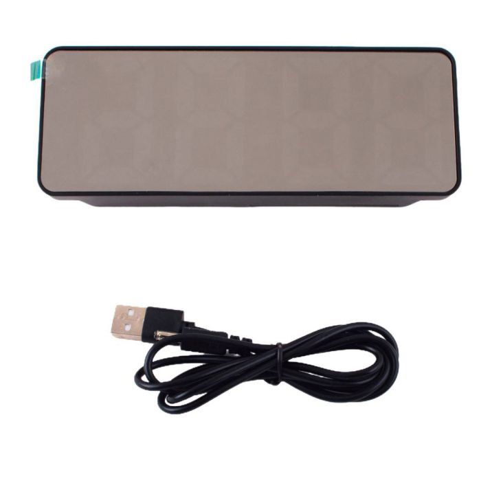 Годинник мережевий VST-898-4, яскраво-зелений, температура, USB