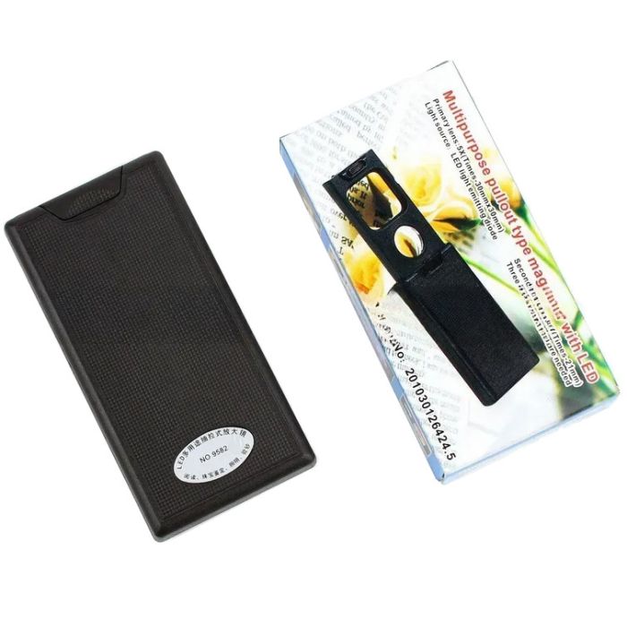 Лупа 5x/45x з LED-підсвічуванням та UV-лампою, модель MG-9582