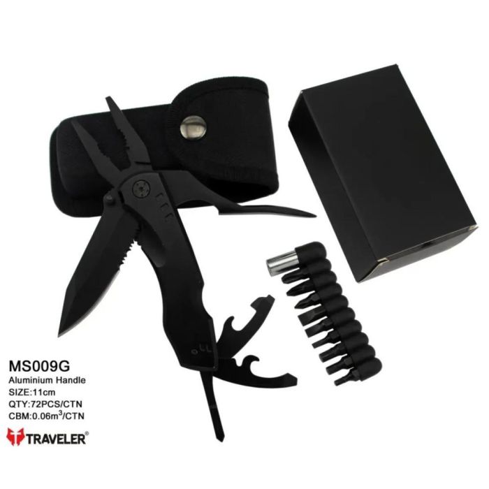 Багатофункціональний ніж (мультитул) Traveler MS-009-G з комплектом біт 11см